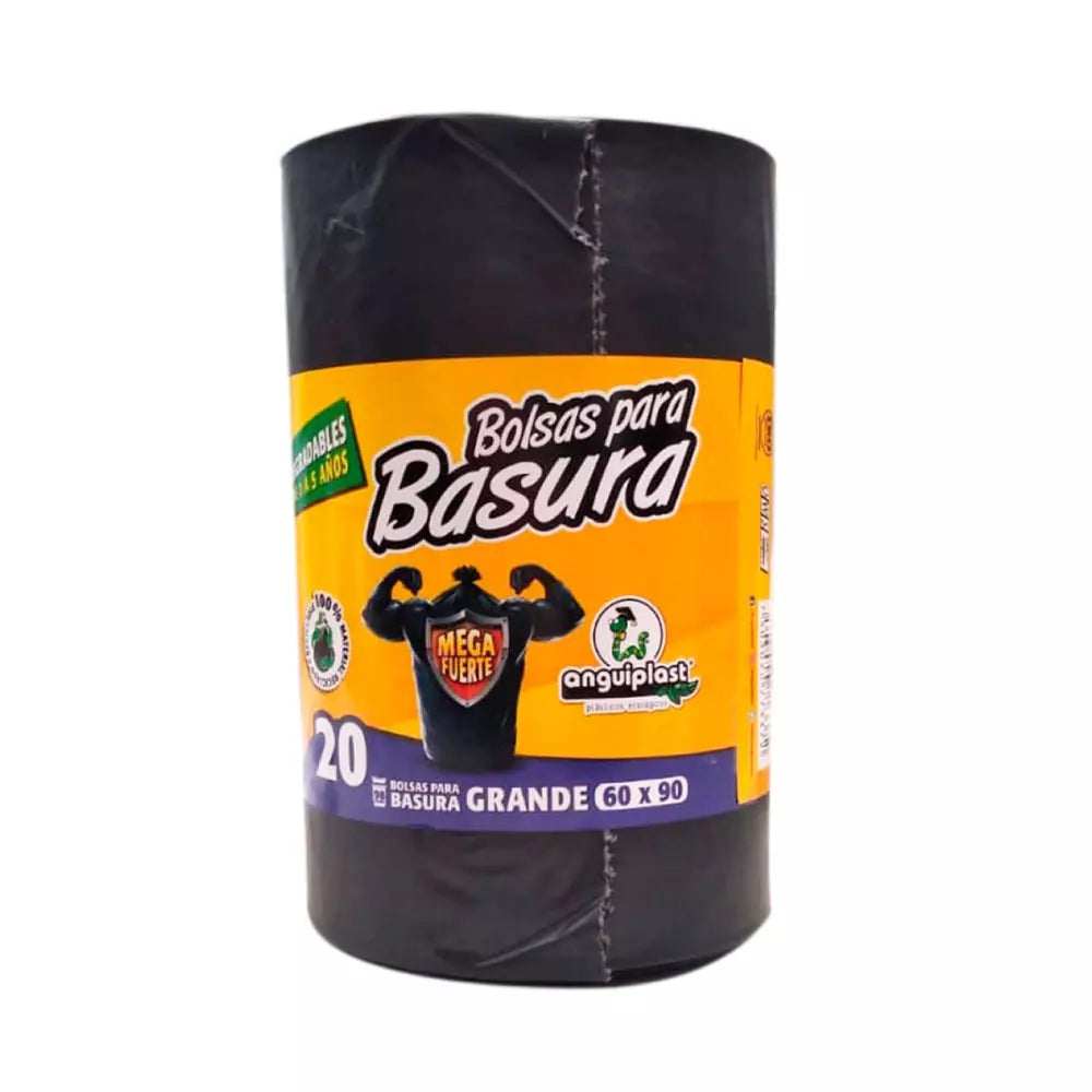 Bolsa negra ecológica para basura 60x90 Rollo Anguiplast