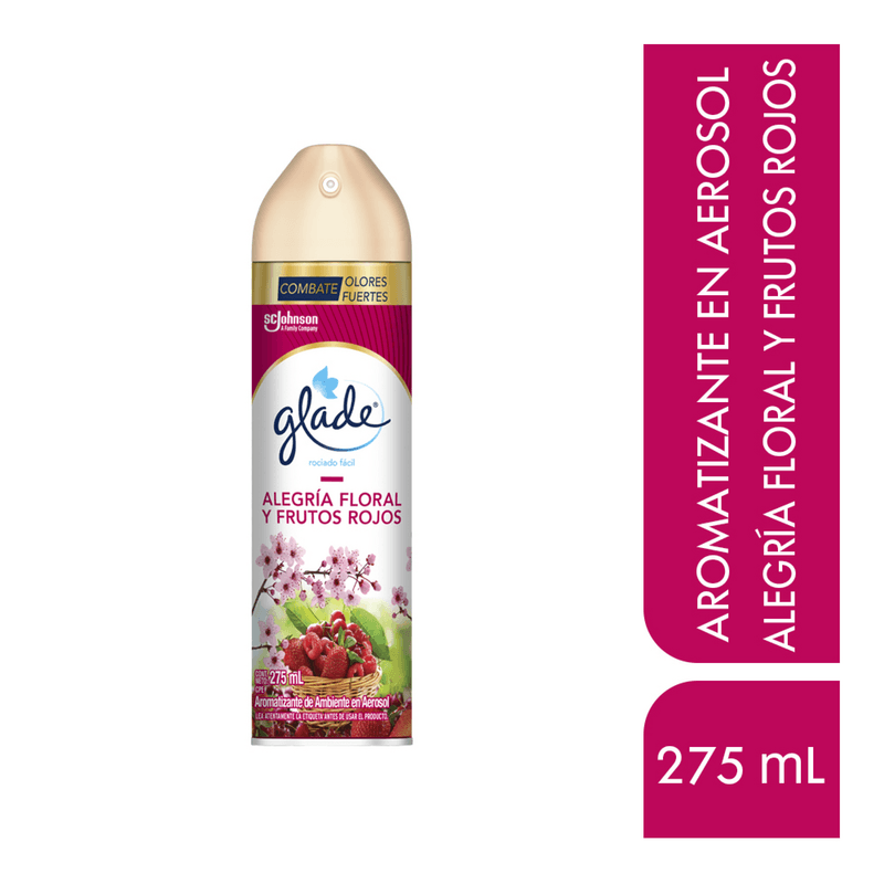 Aromatizante Glade Alegria y Frutos Rojos Aerosol 275 ml